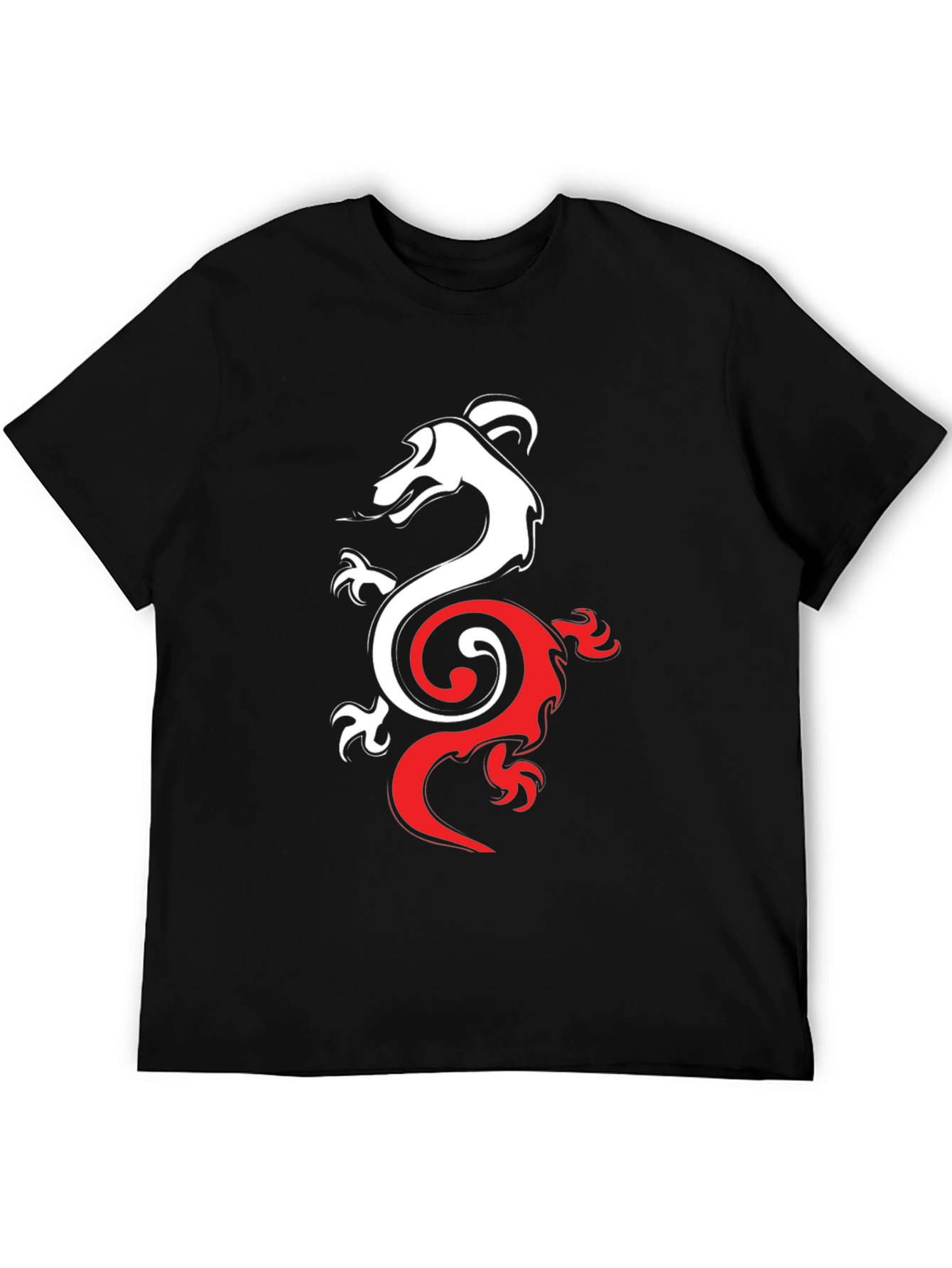 Dragon Yin Yang Graphic Tee - Black