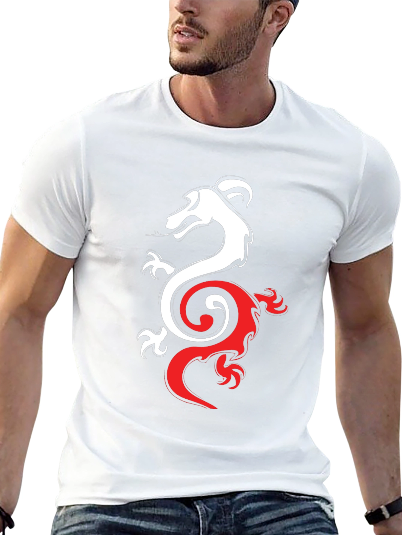 Dragon Yin Yang Graphic Tee - Black