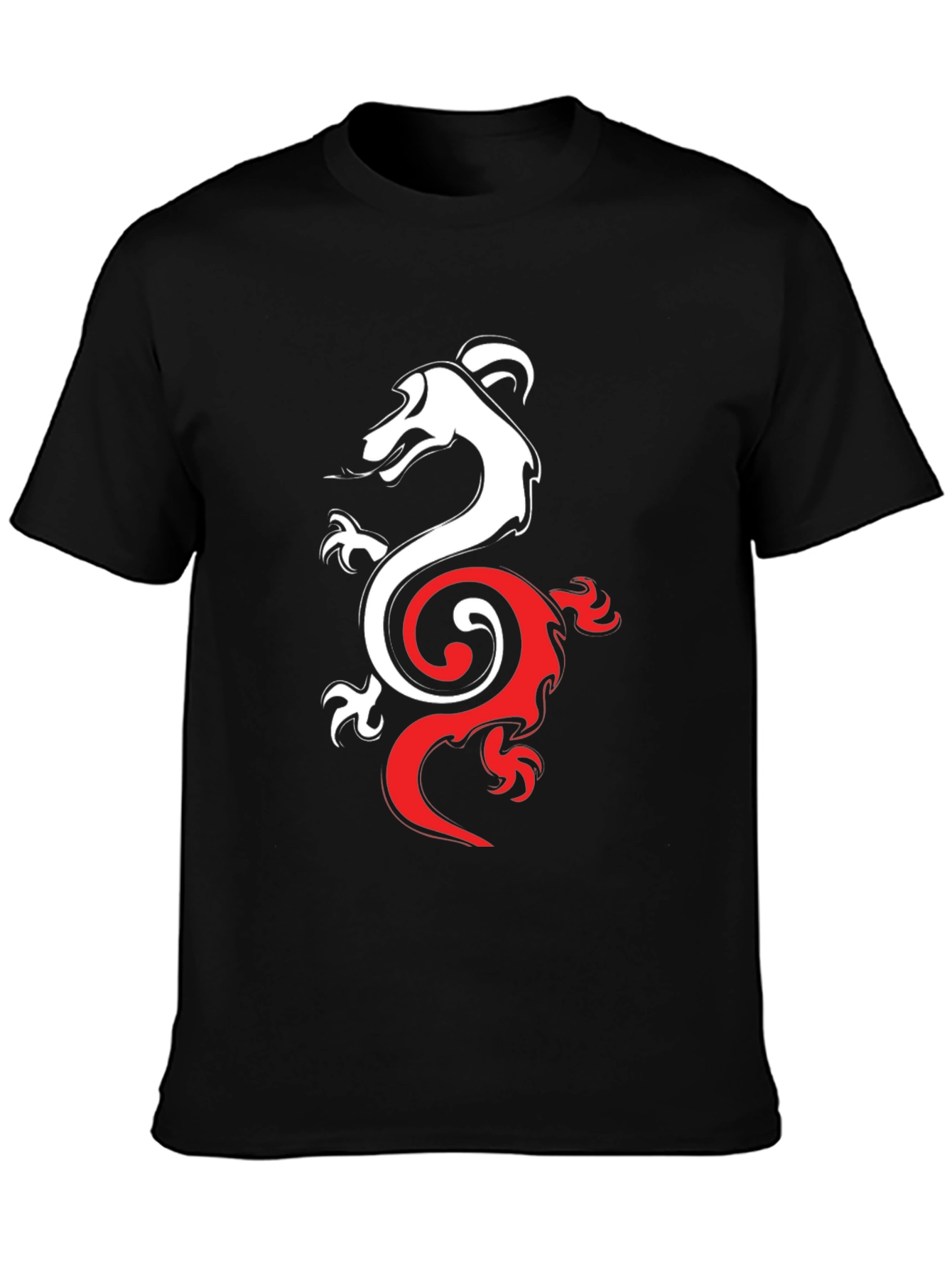 Dragon Yin Yang Graphic Tee - Black