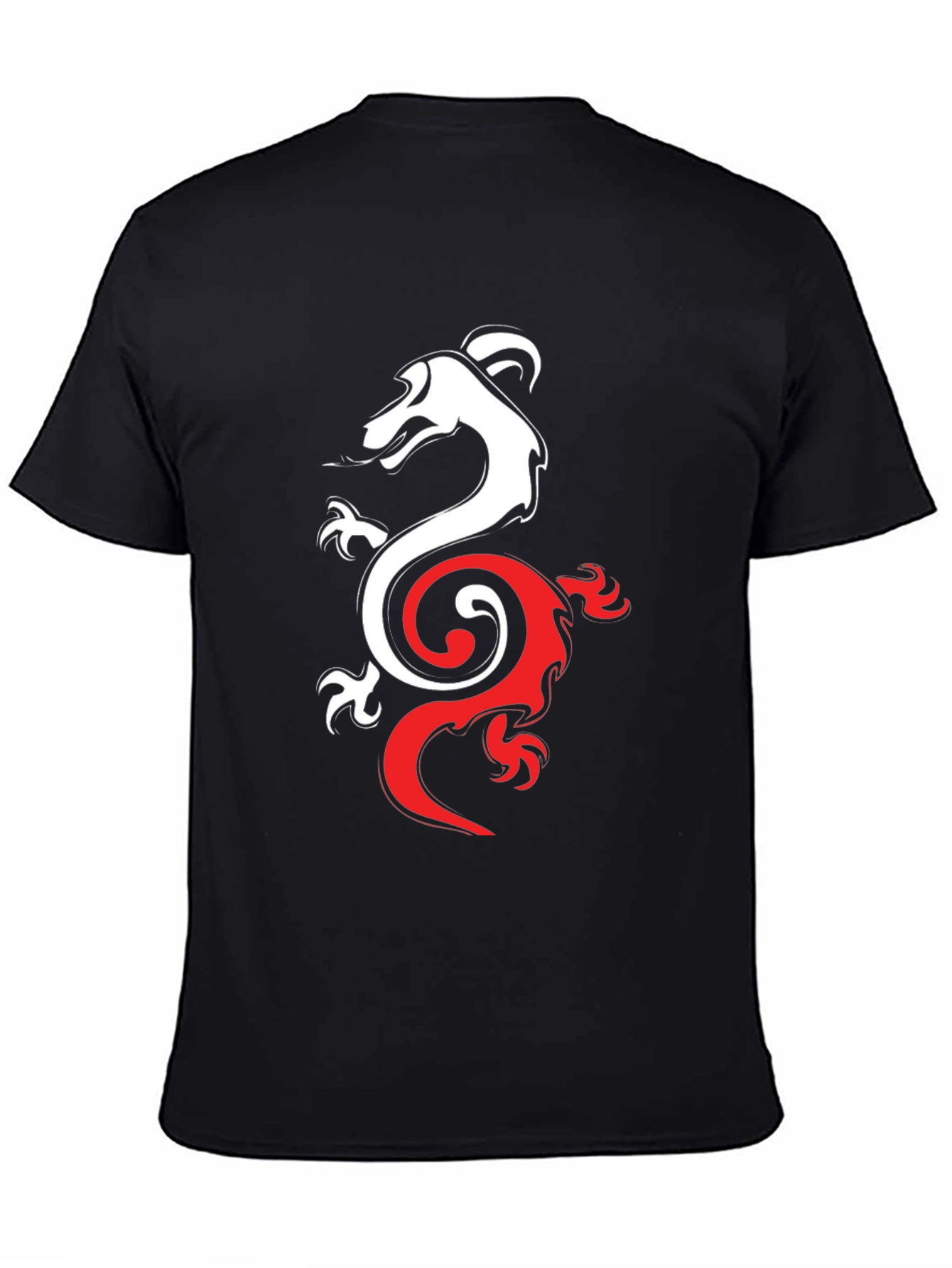 Dragon Yin Yang Graphic Tee - Black
