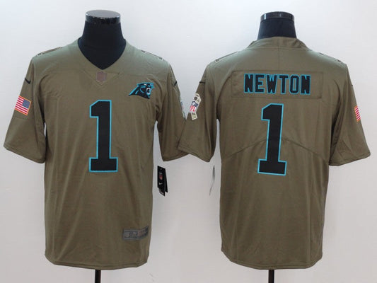 Men's Carolina Panthers Cam Newton #1 Brown Game Player Jerseys