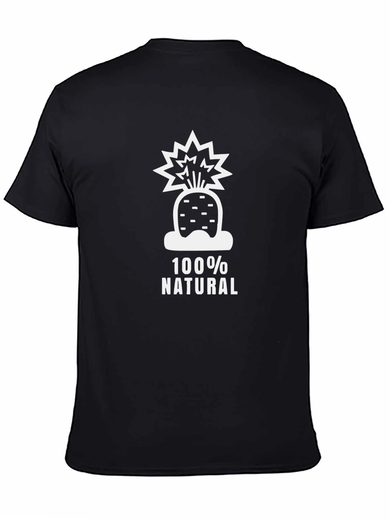 100% Natural Black Graphic Tee