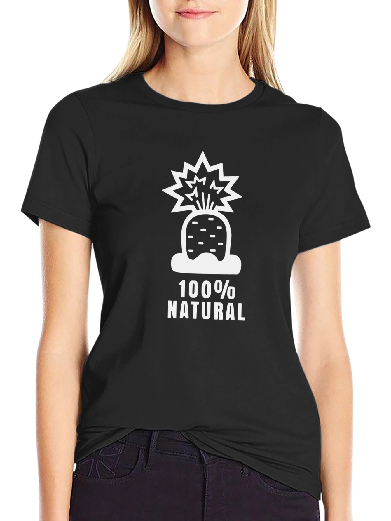 100% Natural Black Graphic Tee