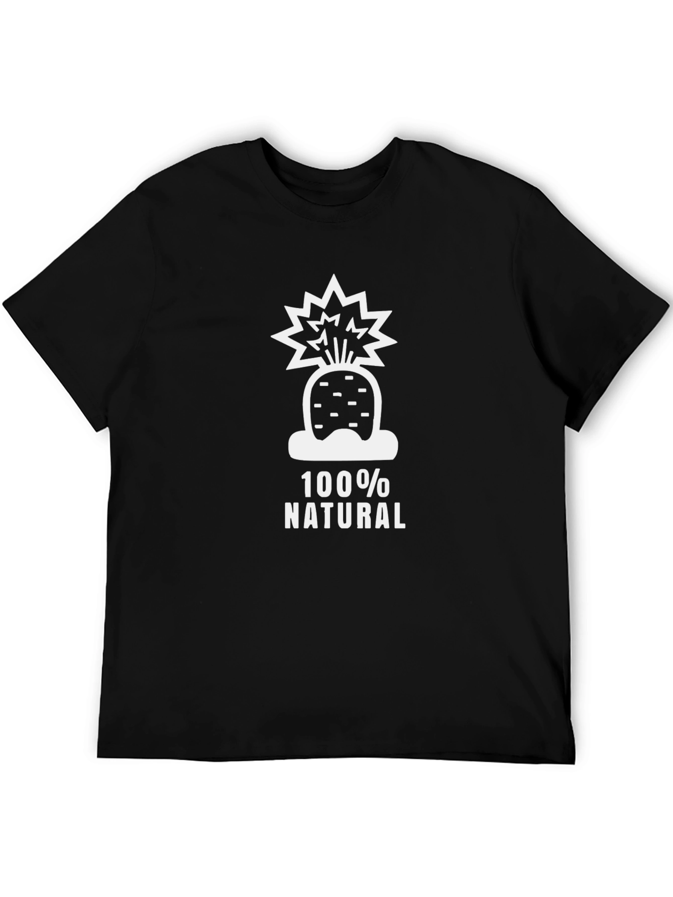 100% Natural Black Graphic Tee