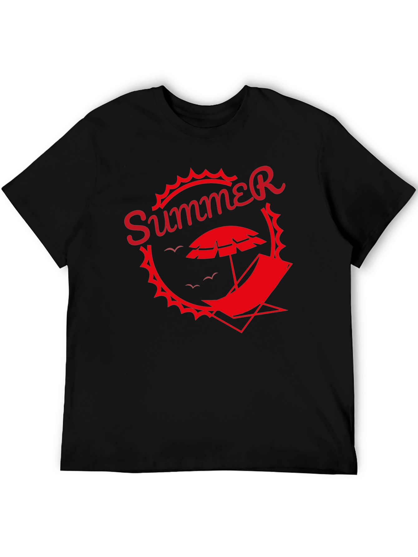 Summer Graphic Tee - Black Beach T-Shirt