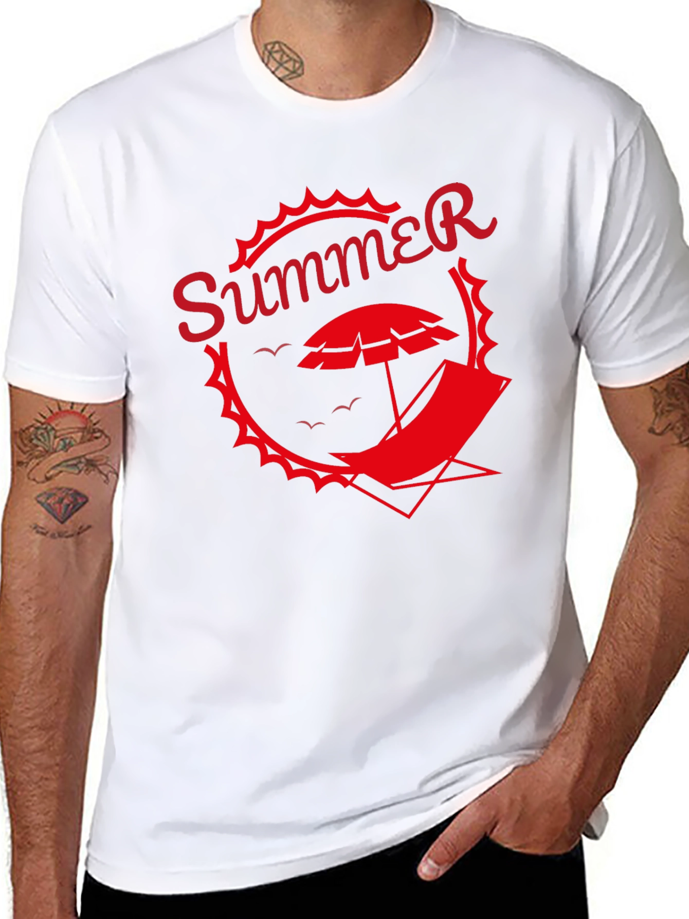 Summer Graphic Tee - Black Beach T-Shirt