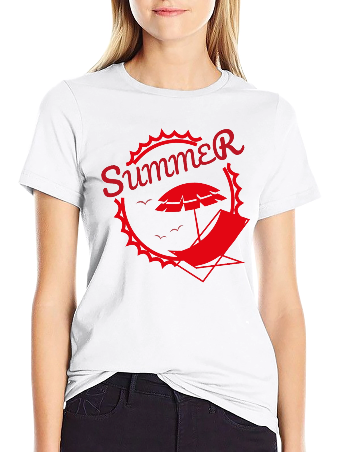 Summer Graphic Tee - Black Beach T-Shirt