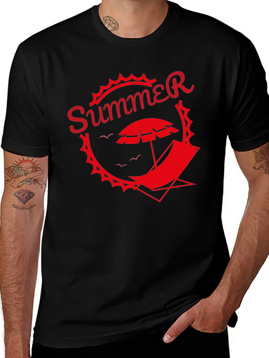 Summer Graphic Tee - Black Beach T-Shirt