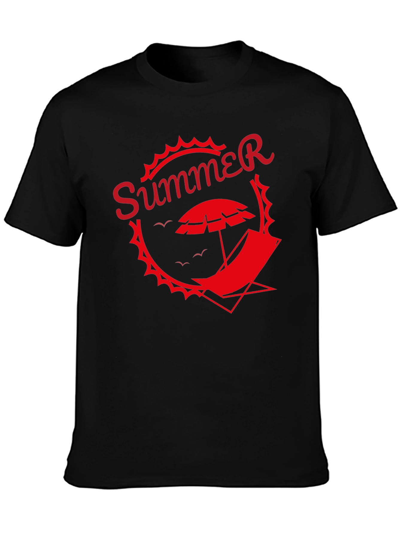 Summer Graphic Tee - Black Beach T-Shirt