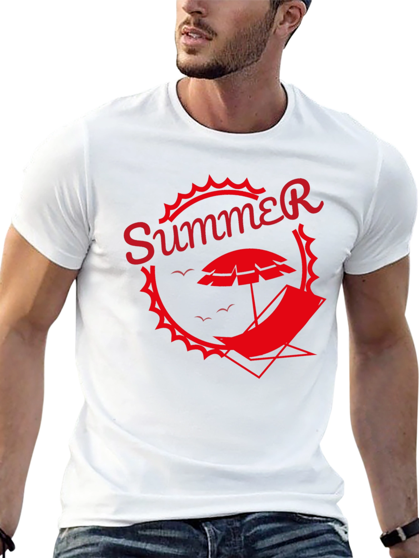 Summer Graphic Tee - Black Beach T-Shirt