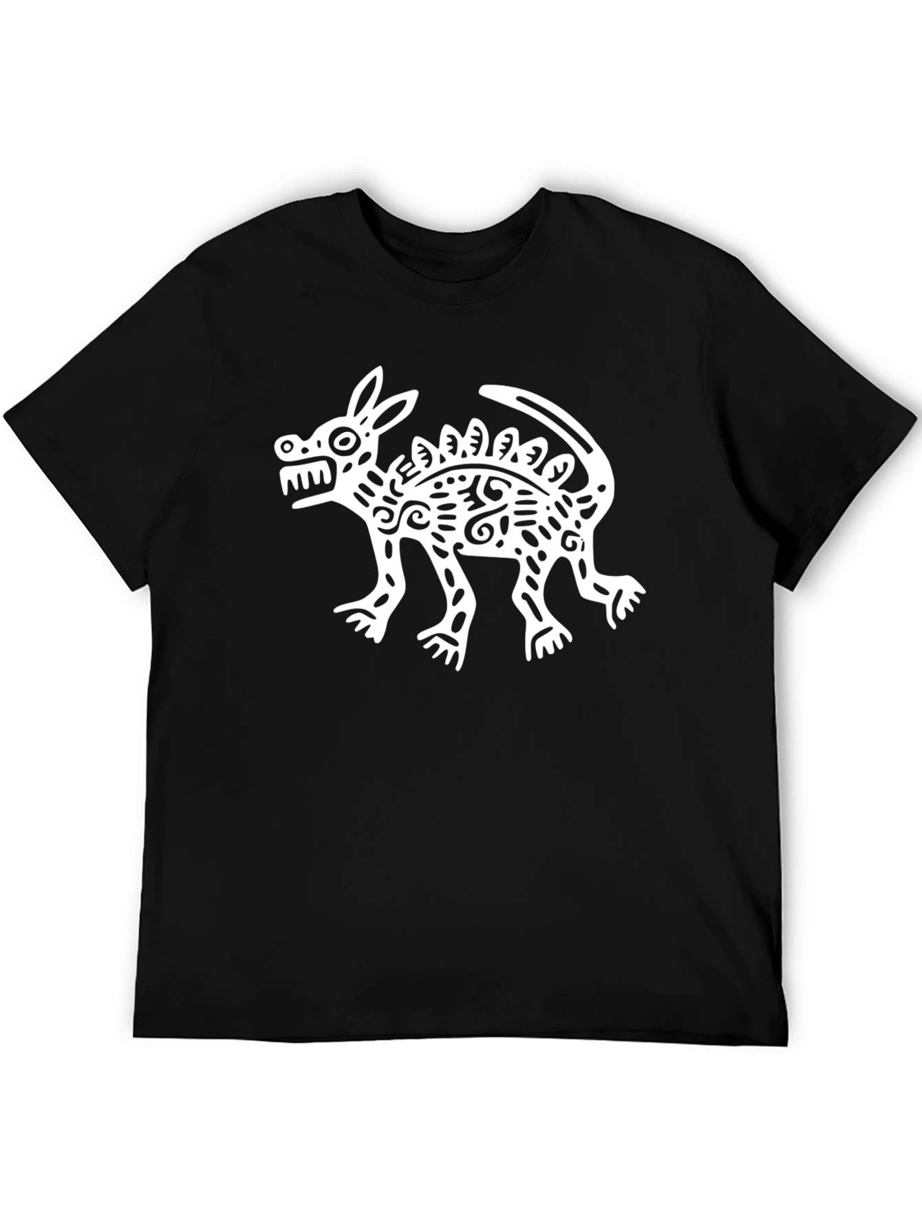 Aztec Inspired Dog Graphic Tee - Black