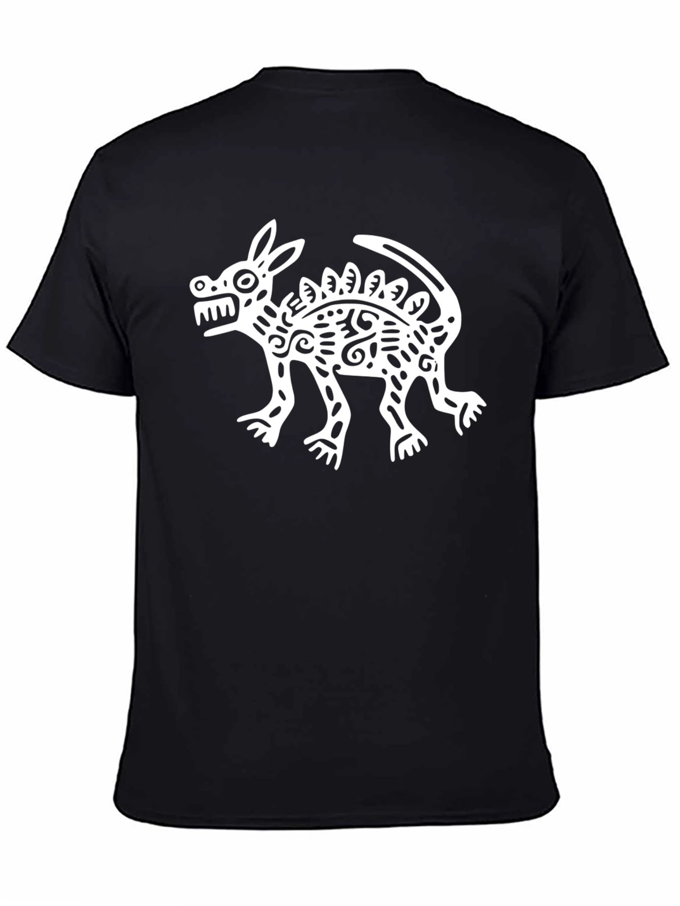Aztec Inspired Dog Graphic Tee - Black