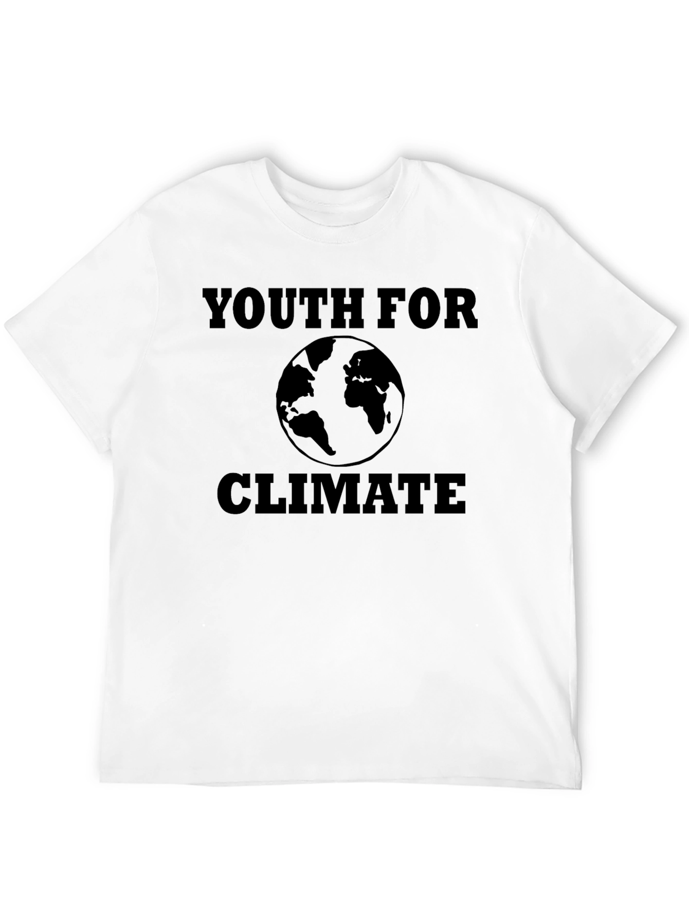 Youth for Climate Black T-Shirt - Earth Design