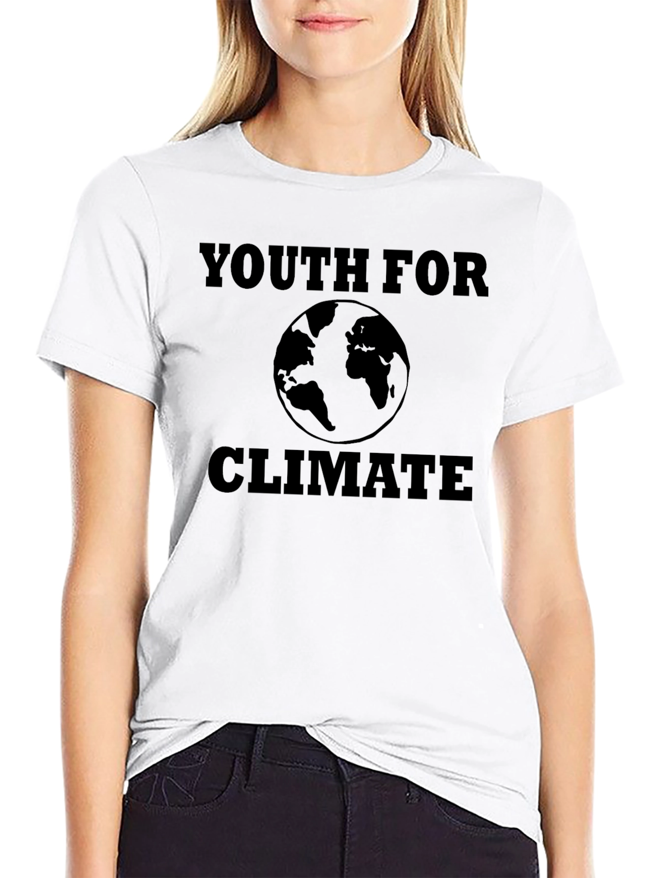 Youth for Climate Black T-Shirt - Earth Design