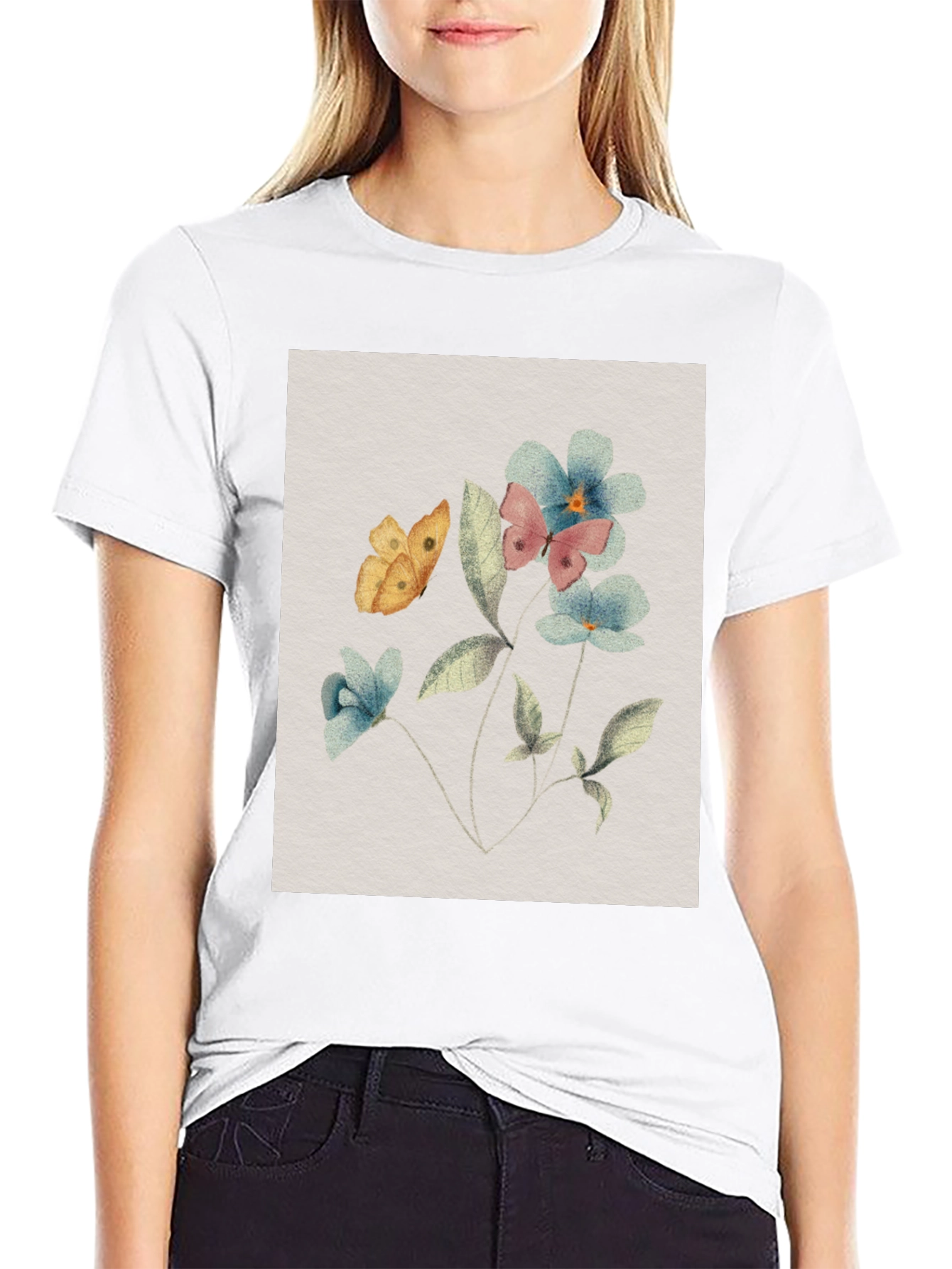 Floral Butterfly T-Shirt: Nature-Inspired Design