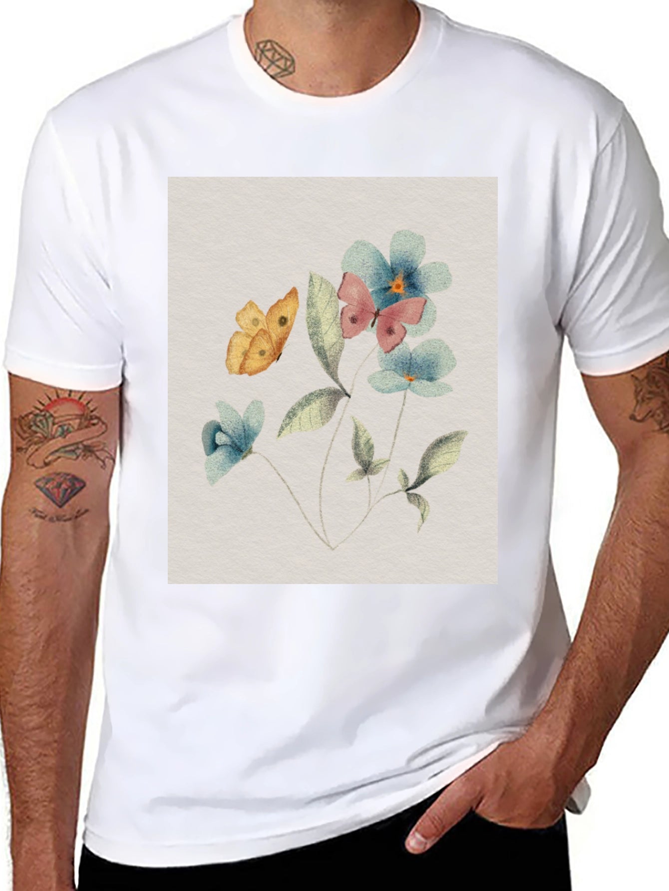 Floral Butterfly T-Shirt: Nature-Inspired Design