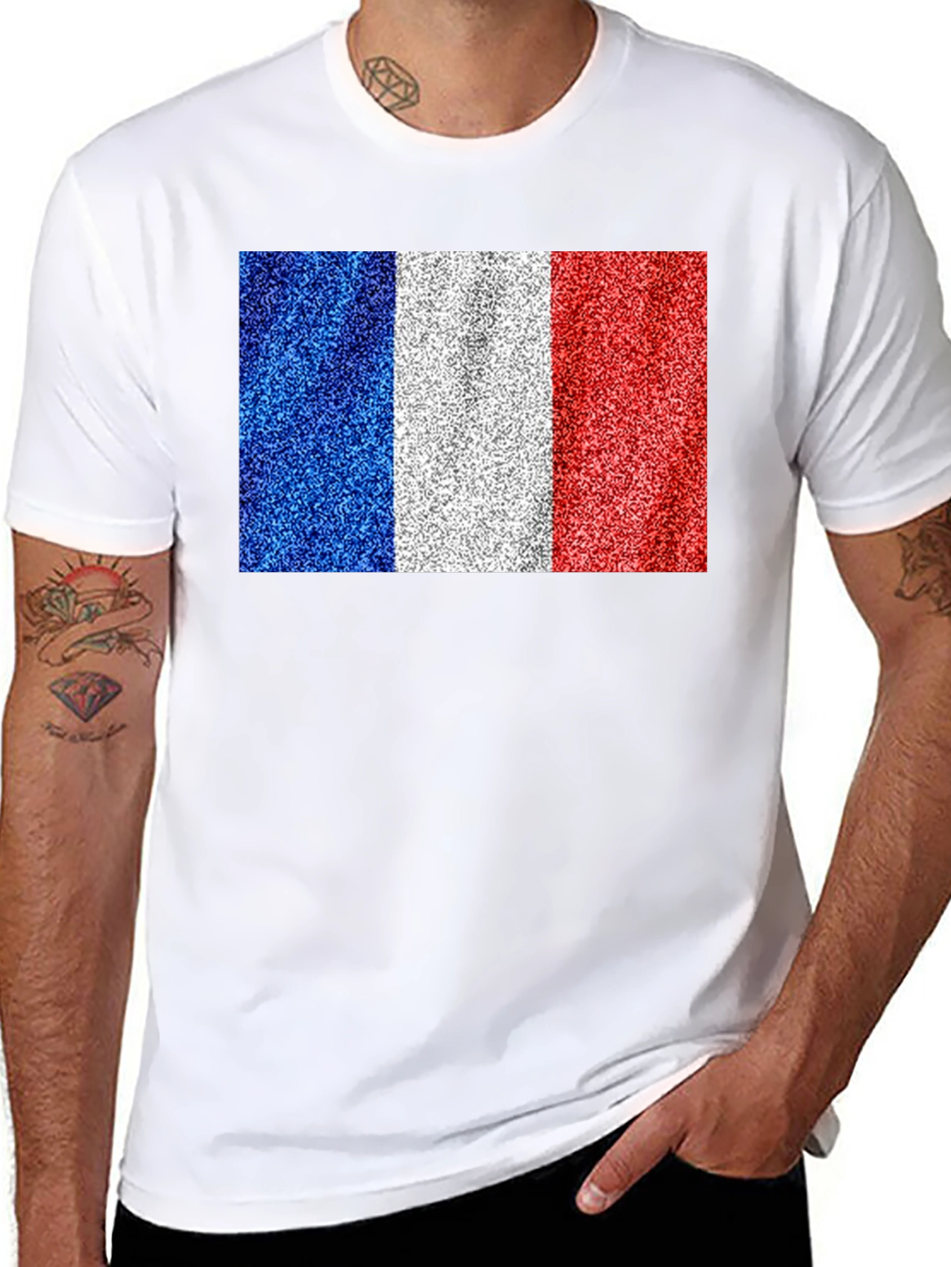 France Flag T-Shirt: Glitter Print