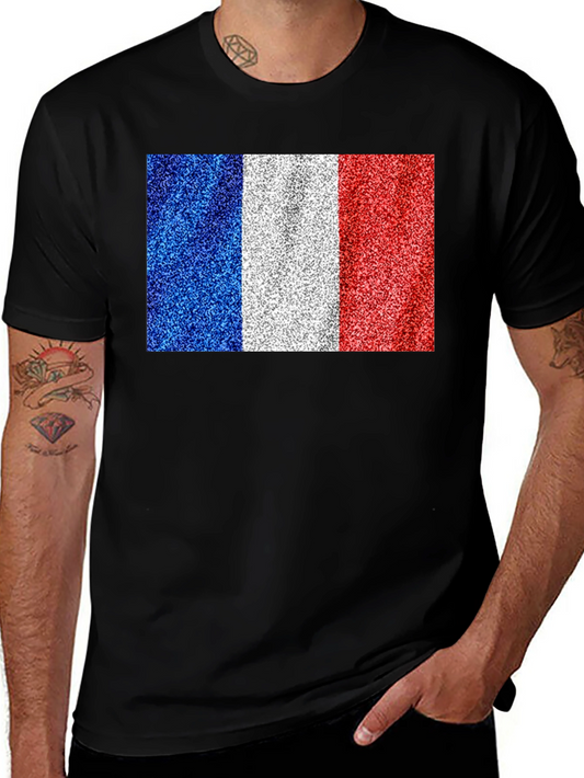 France Flag T-Shirt: Glitter Print