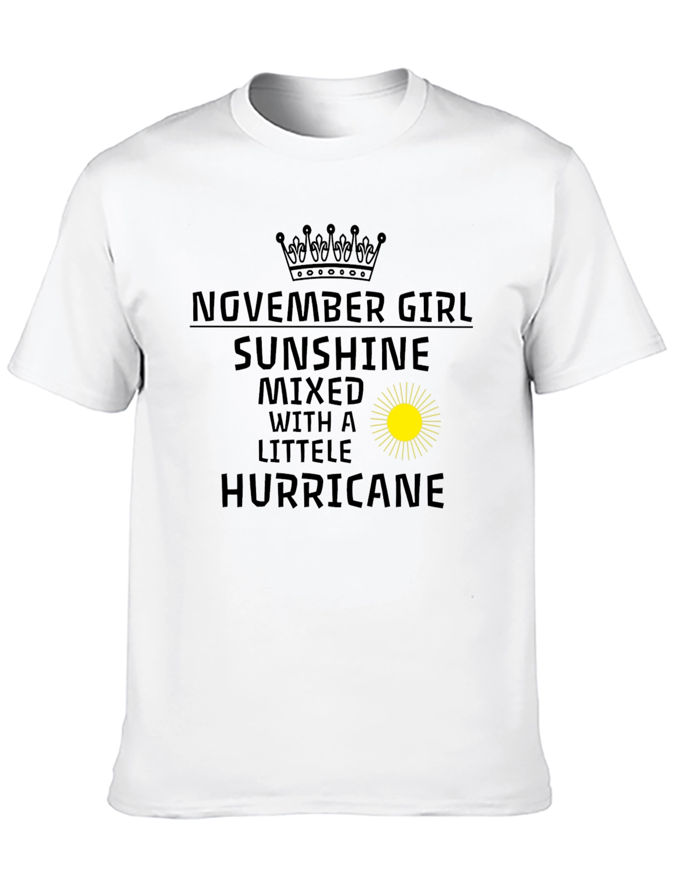 November Girl Sunshine Hurricane Black Tee