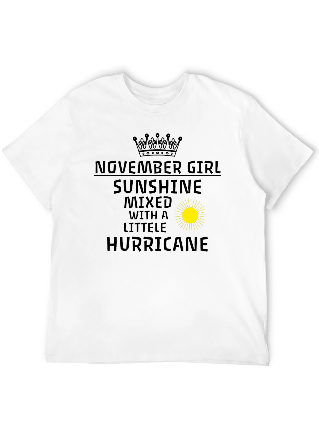 November Girl Sunshine Hurricane Black Tee