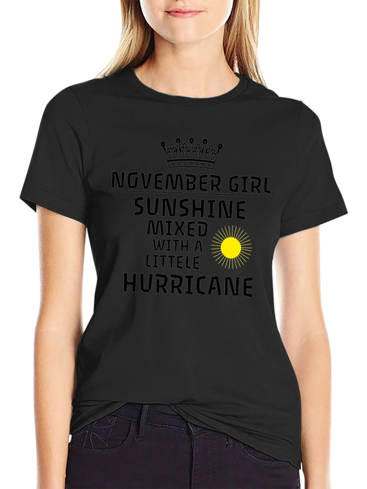 November Girl Sunshine Hurricane Black Tee