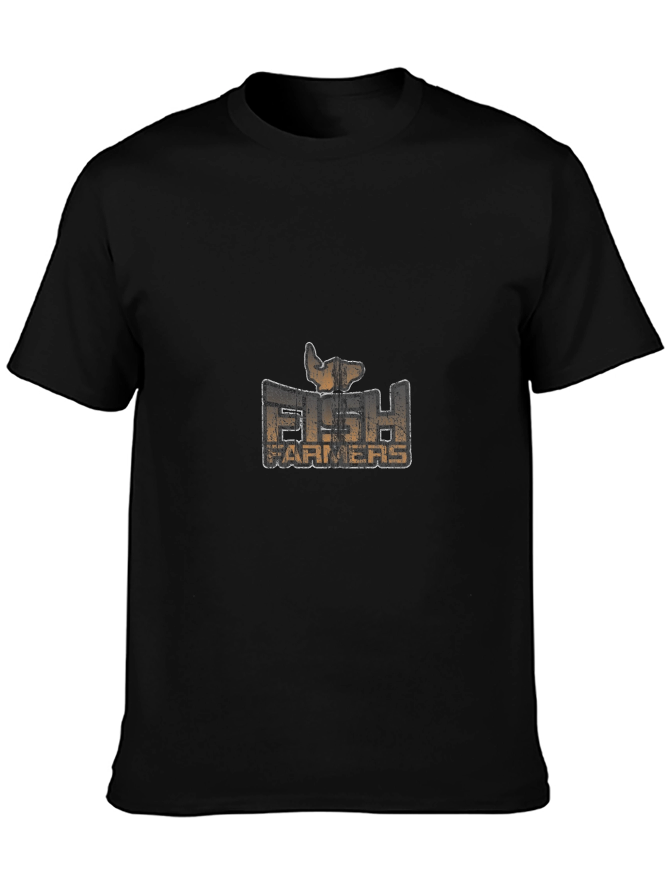Fish Farmers Graphic Tee - Black Cotton Blend T-Shirt