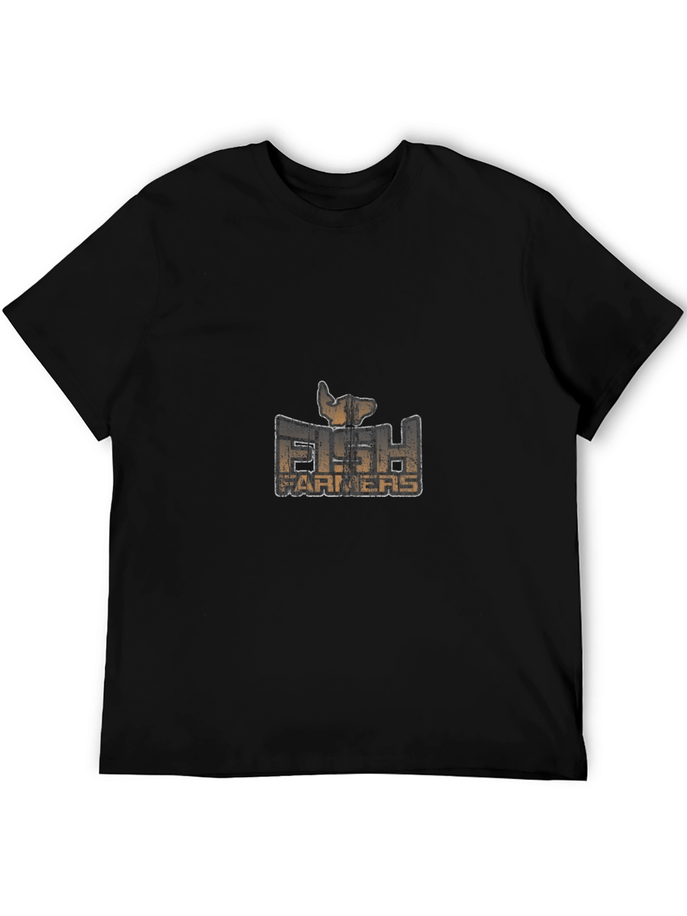Fish Farmers Graphic Tee - Black Cotton Blend T-Shirt