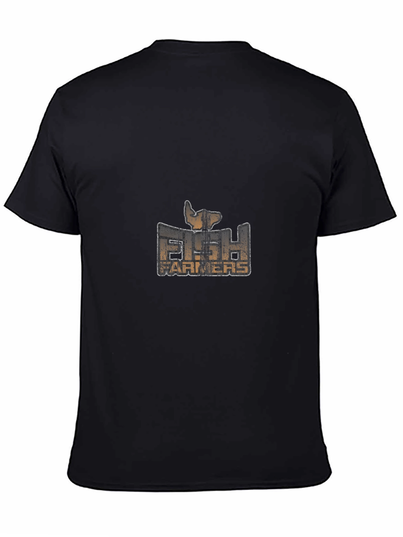 Fish Farmers Graphic Tee - Black Cotton Blend T-Shirt