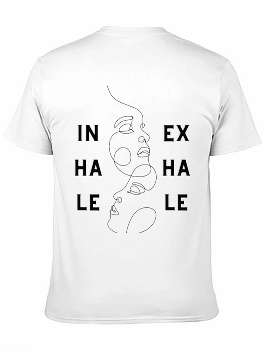 Inhale Exhale Black Graphic Tee - Breathwork Design
