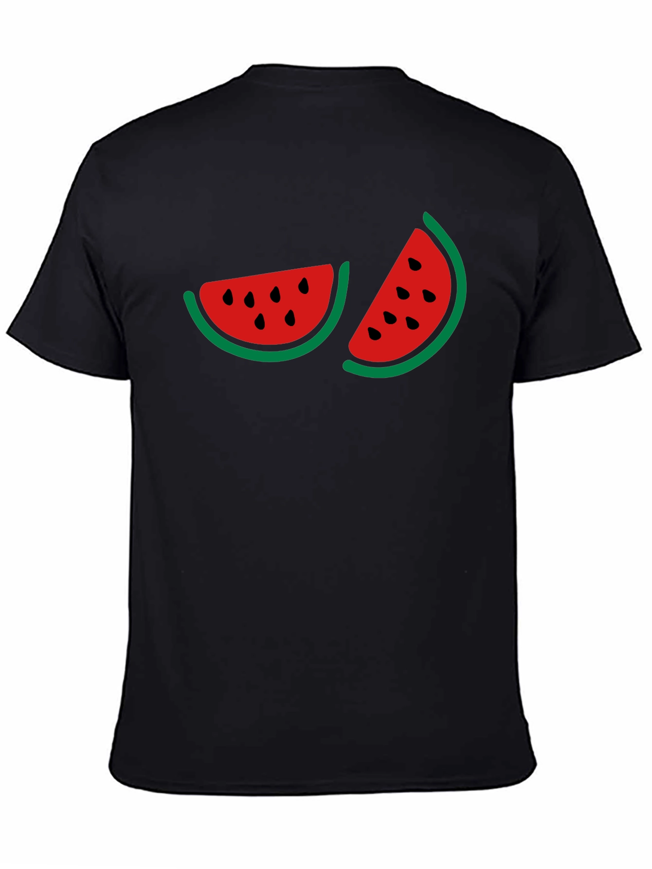 Watermelon Graphic Print Black T-Shirt