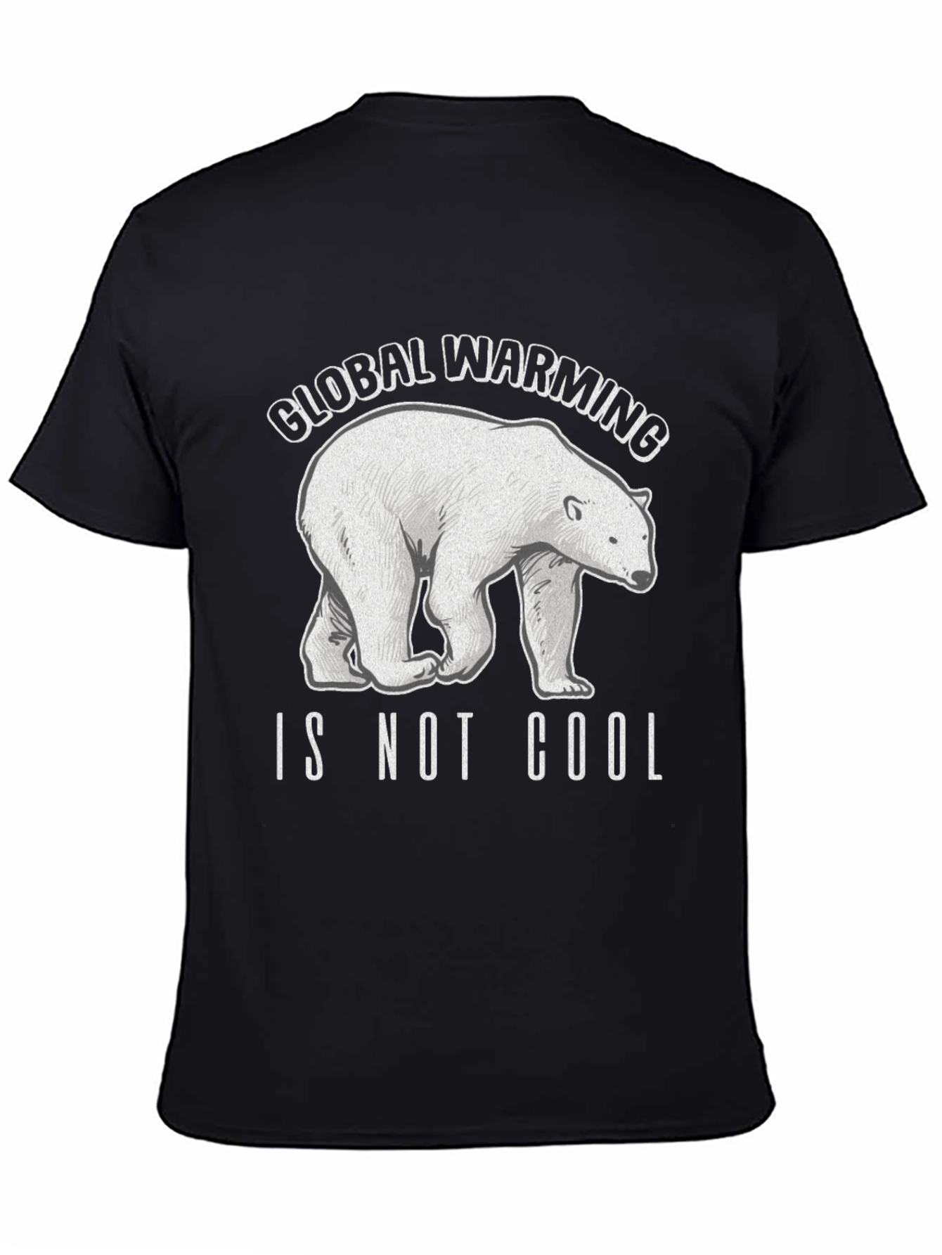 Global Warming Not Cool Polar Bear Black T-Shirt