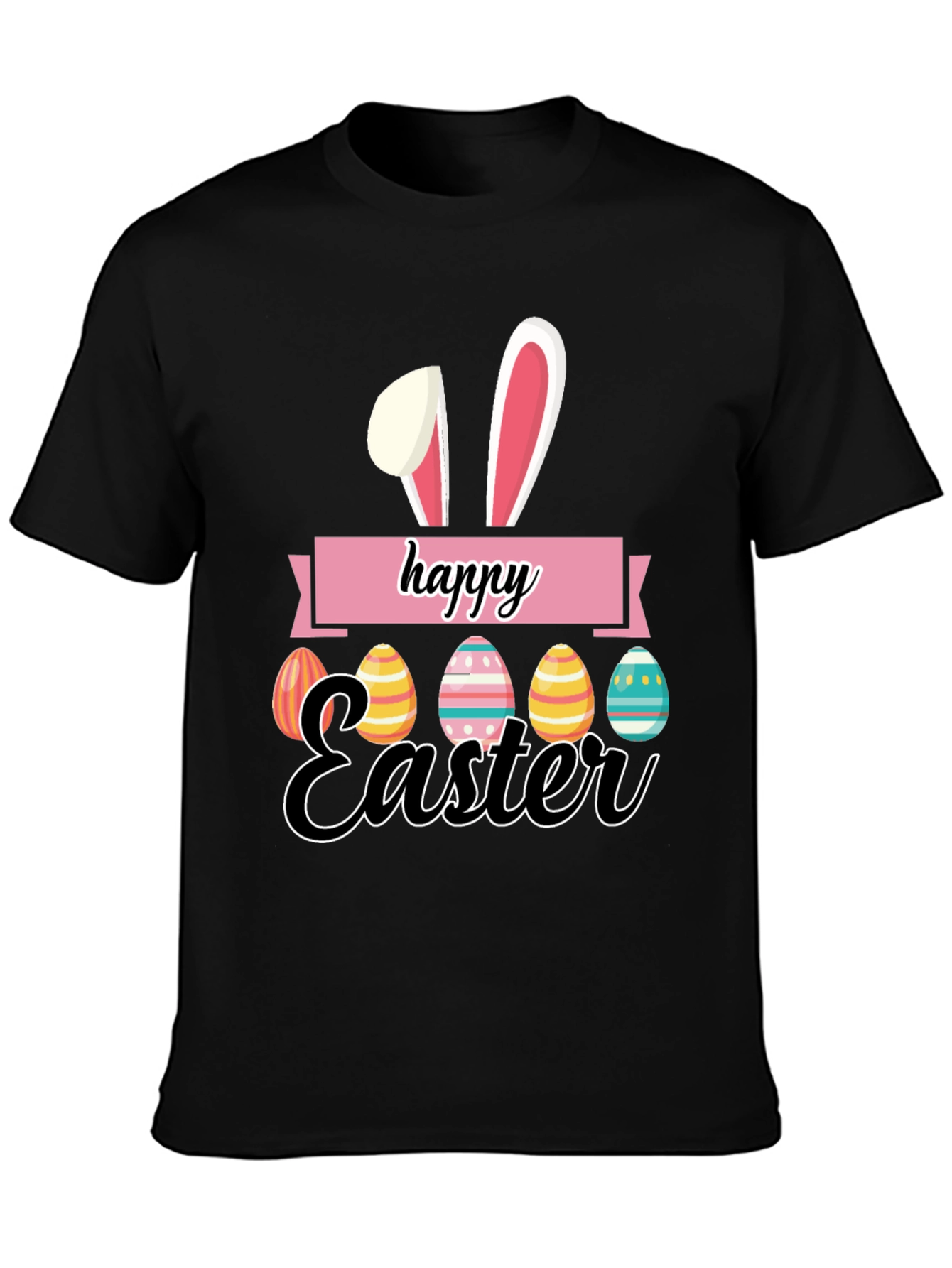 Happy Easter Bunny Eggs Graphic T-Shirt