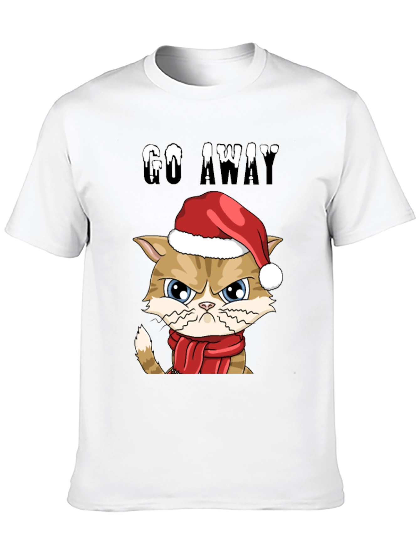 Grumpy Cat Christmas T-Shirt - Go Away