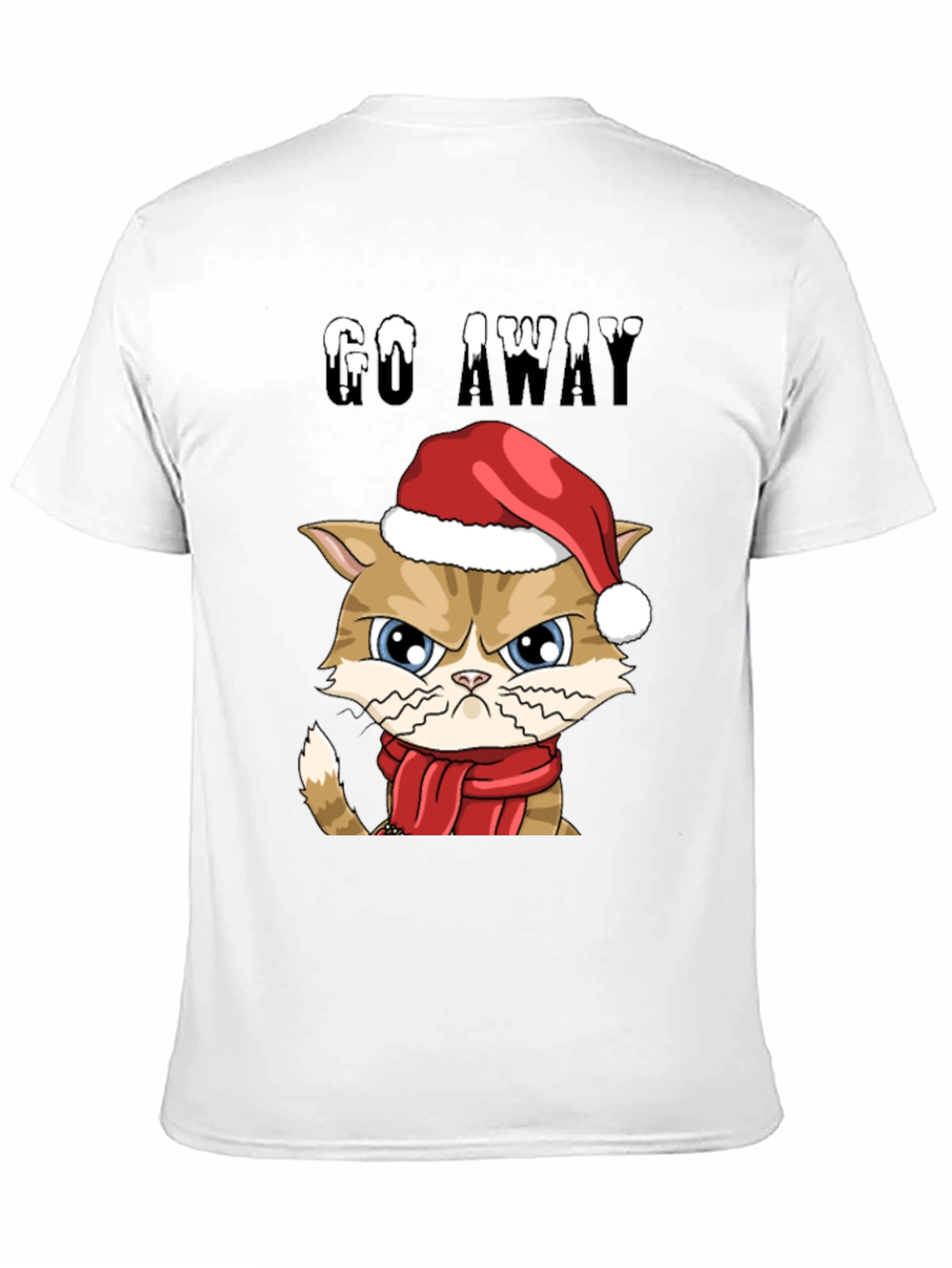 Grumpy Cat Christmas T-Shirt - Go Away