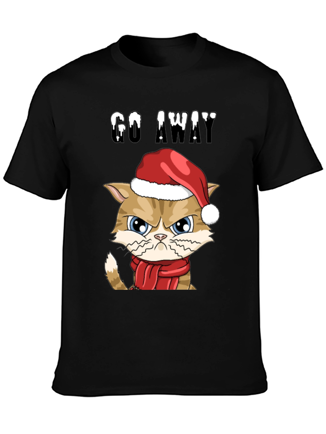 Grumpy Cat Christmas T-Shirt - Go Away