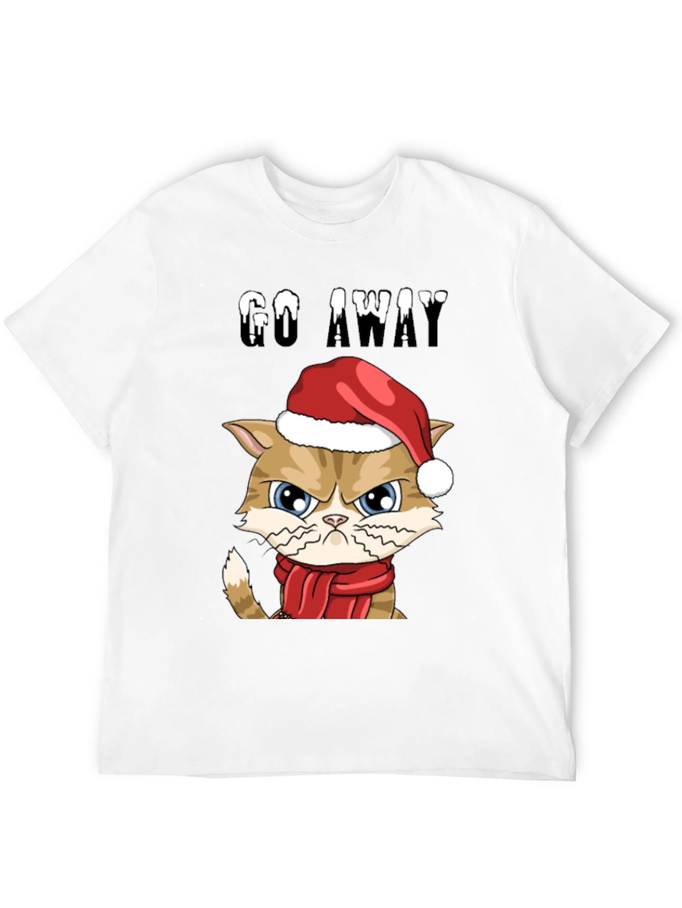 Grumpy Cat Christmas T-Shirt - Go Away