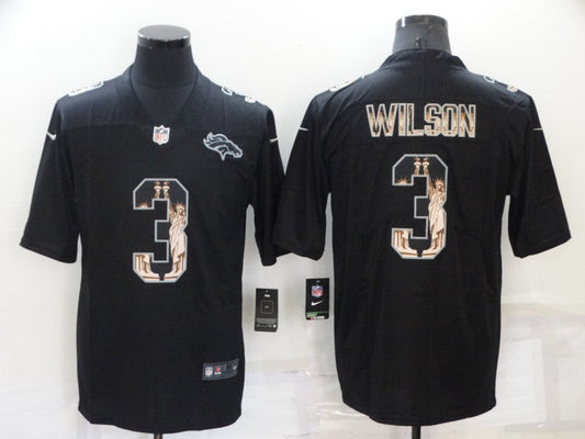 Men's Denver Broncos Russell Wilson #3 Black Player Jerseys