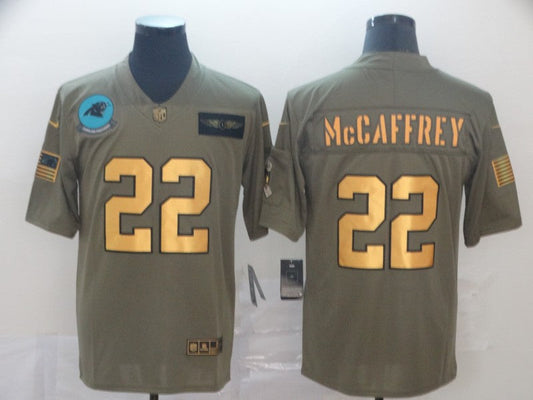Men's Carolina Panthers Christian McCaffrey #22 Brown Alternate Game Jerseys