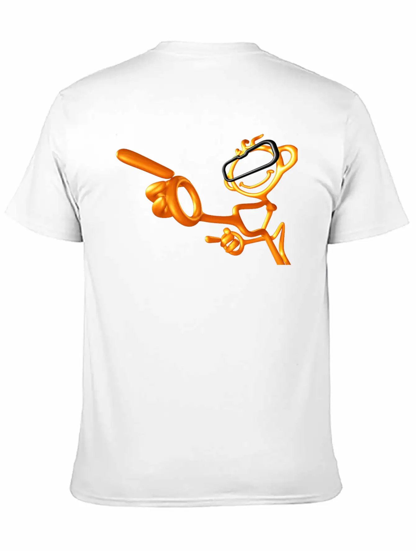 3D Gold Pointing Man Stylish Everyday T-Shirt – Unisex Basic Cotton Tee