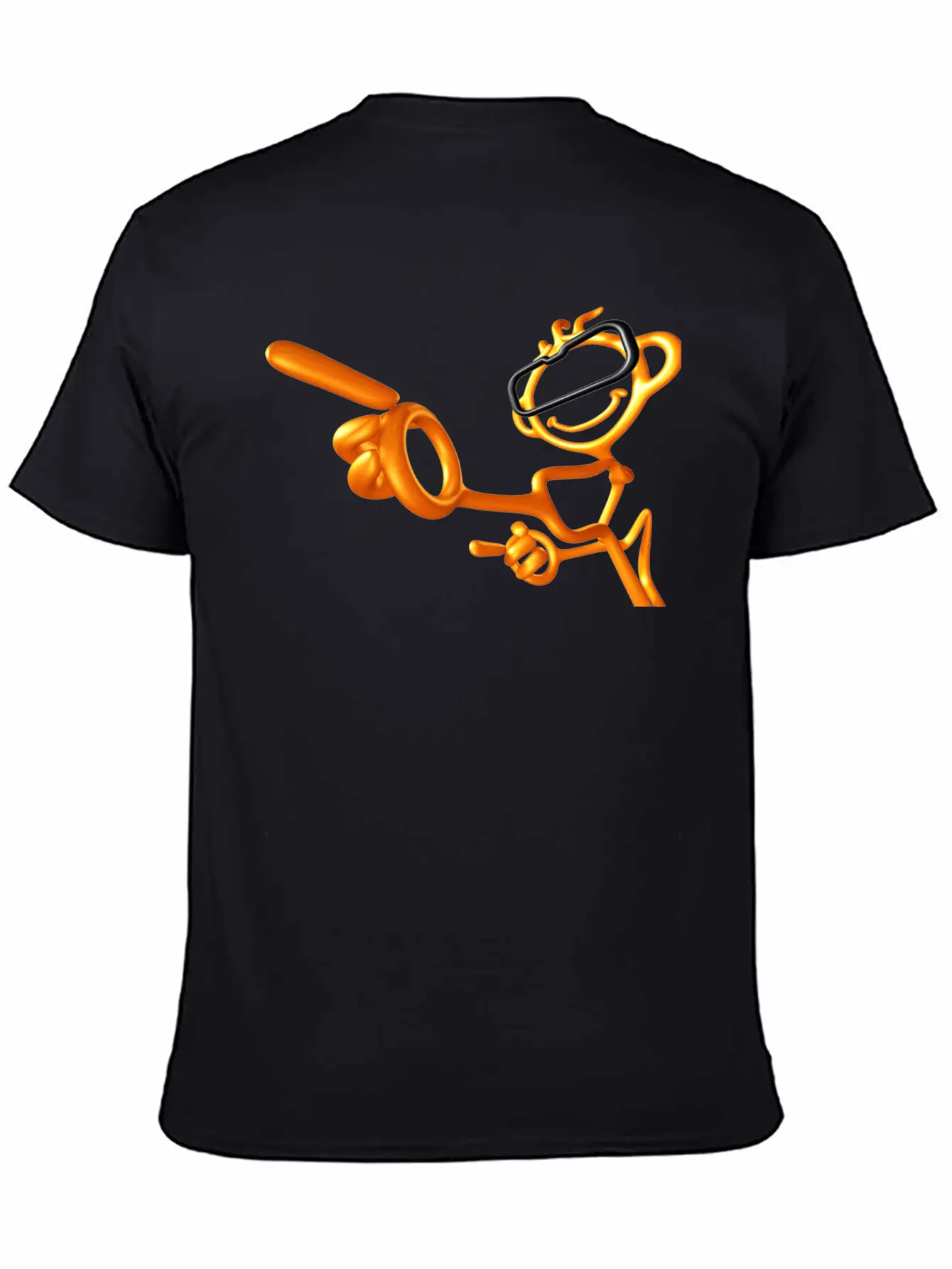 3D Gold Pointing Man Stylish Everyday T-Shirt – Unisex Basic Cotton Tee