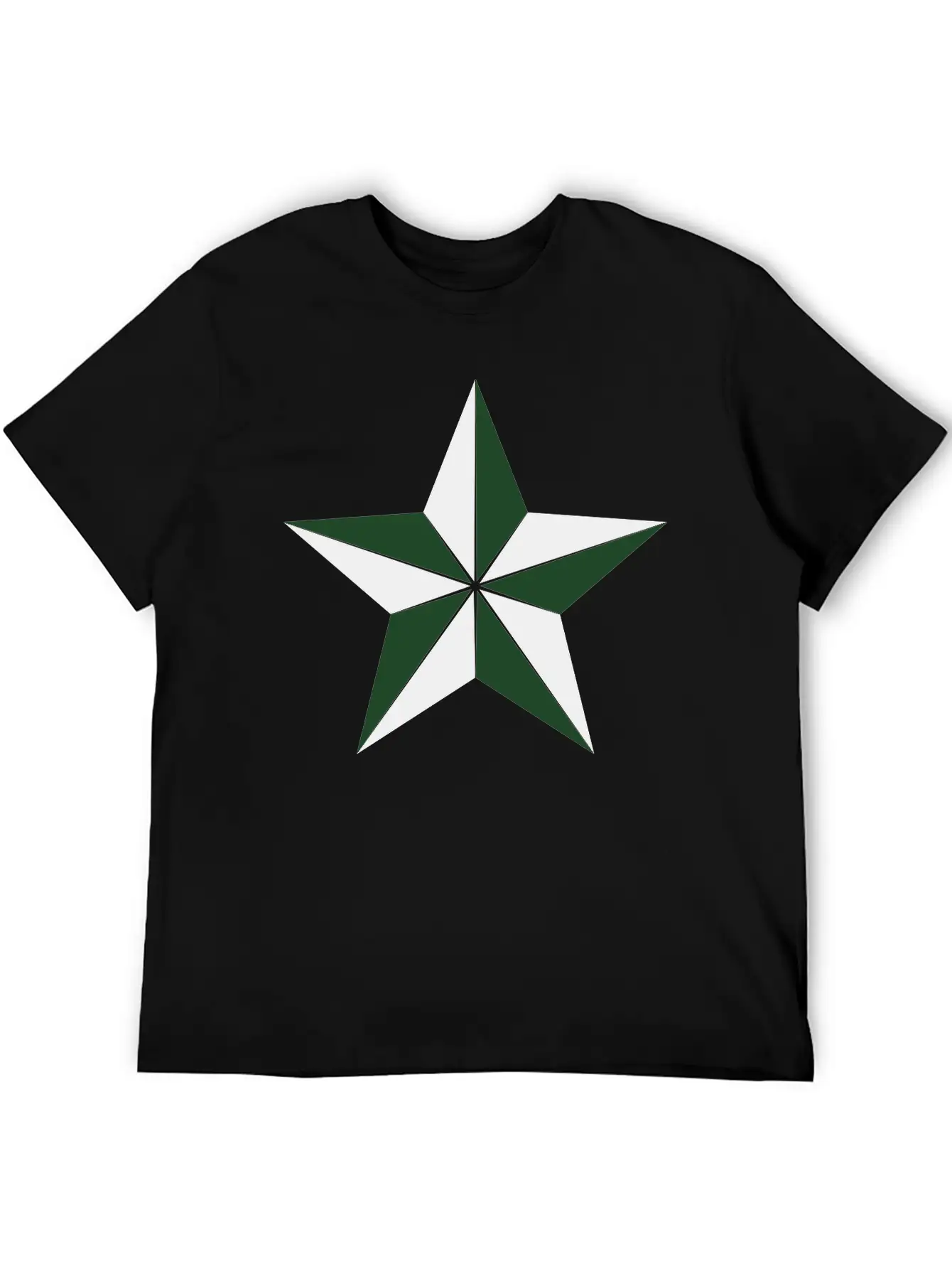 3D Segmented Silver Star Basic Graphic T-Shirt – Daily Comfort In Soft Cotton