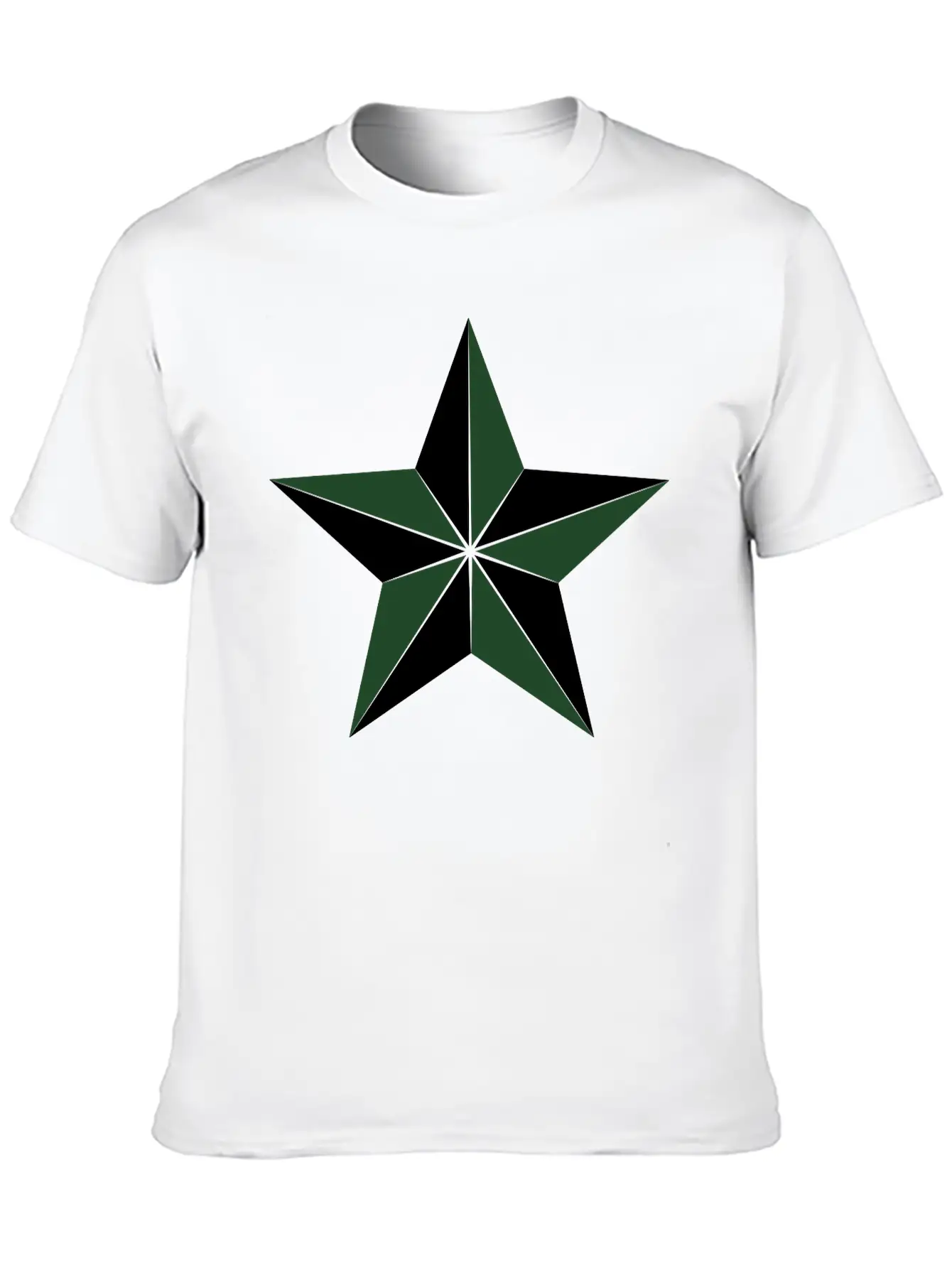 3D Segmented Silver Star Basic Graphic T-Shirt – Daily Comfort In Soft Cotton