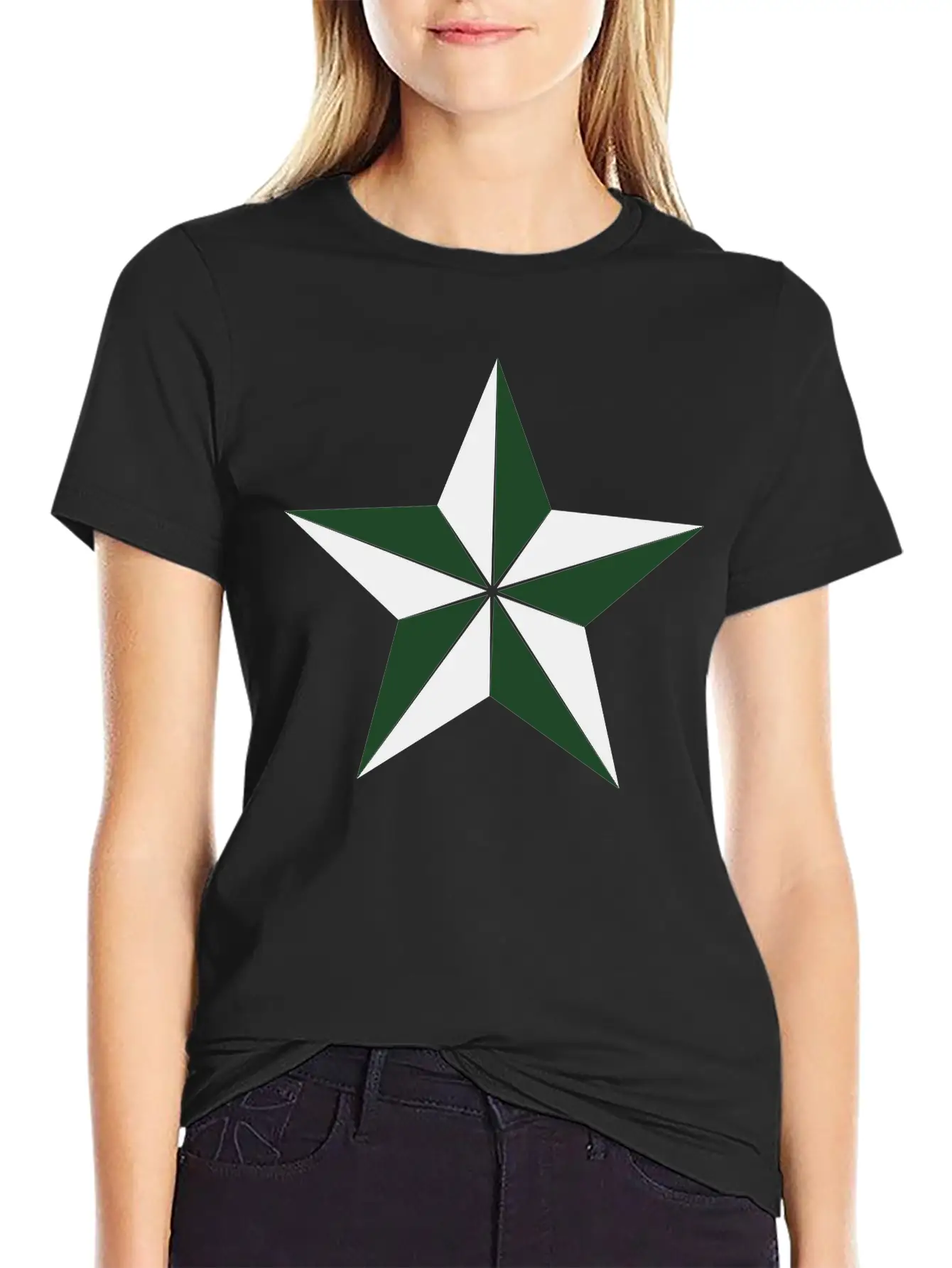 3D Segmented Silver Star Basic Graphic T-Shirt – Daily Comfort In Soft Cotton