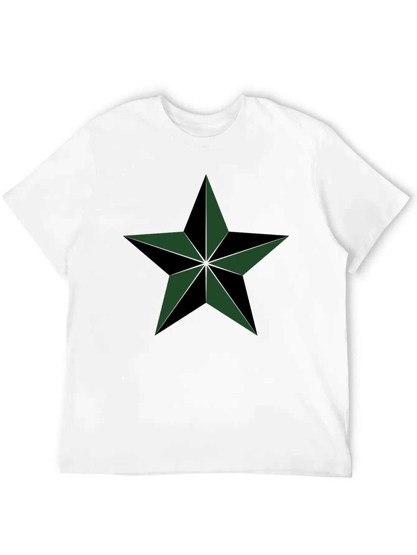 3D Segmented Silver Star Basic Graphic T-Shirt – Daily Comfort In Soft Cotton
