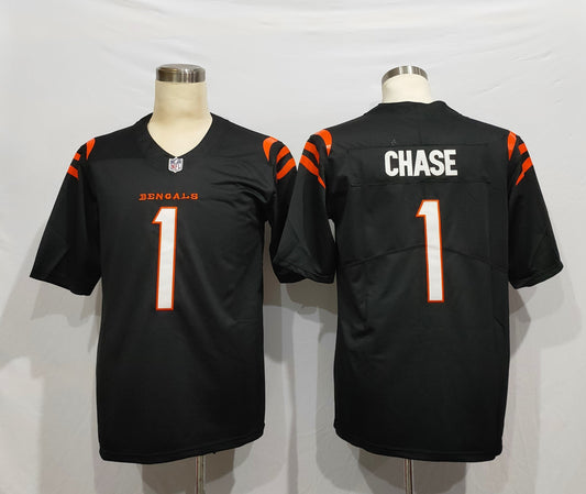 Men's Cincinnati Bengals Ja'Marr Chase #1 Black Game Jerseys