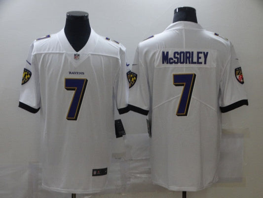 Men's Baltimore Ravens Trace McSorley #7 White Game Jerseys