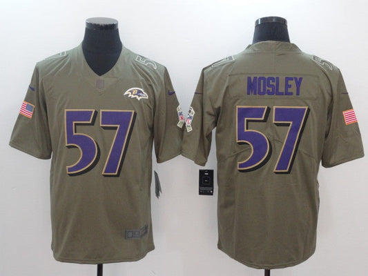 Men's Baltimore Ravens C.J. Mosley #57 Brown Game Jerseys