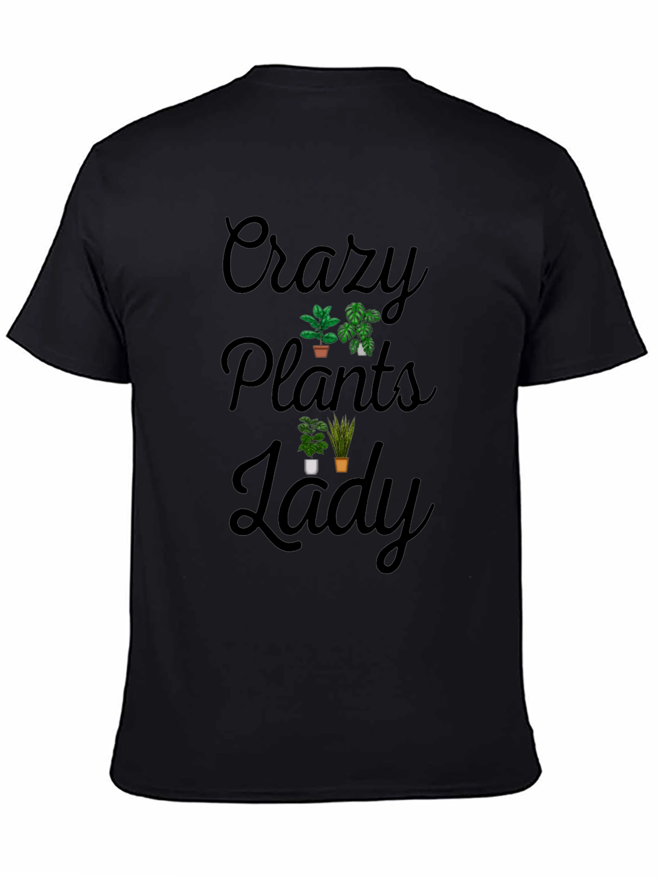 Crazy Plants Lady Graphic T-Shirt - Black