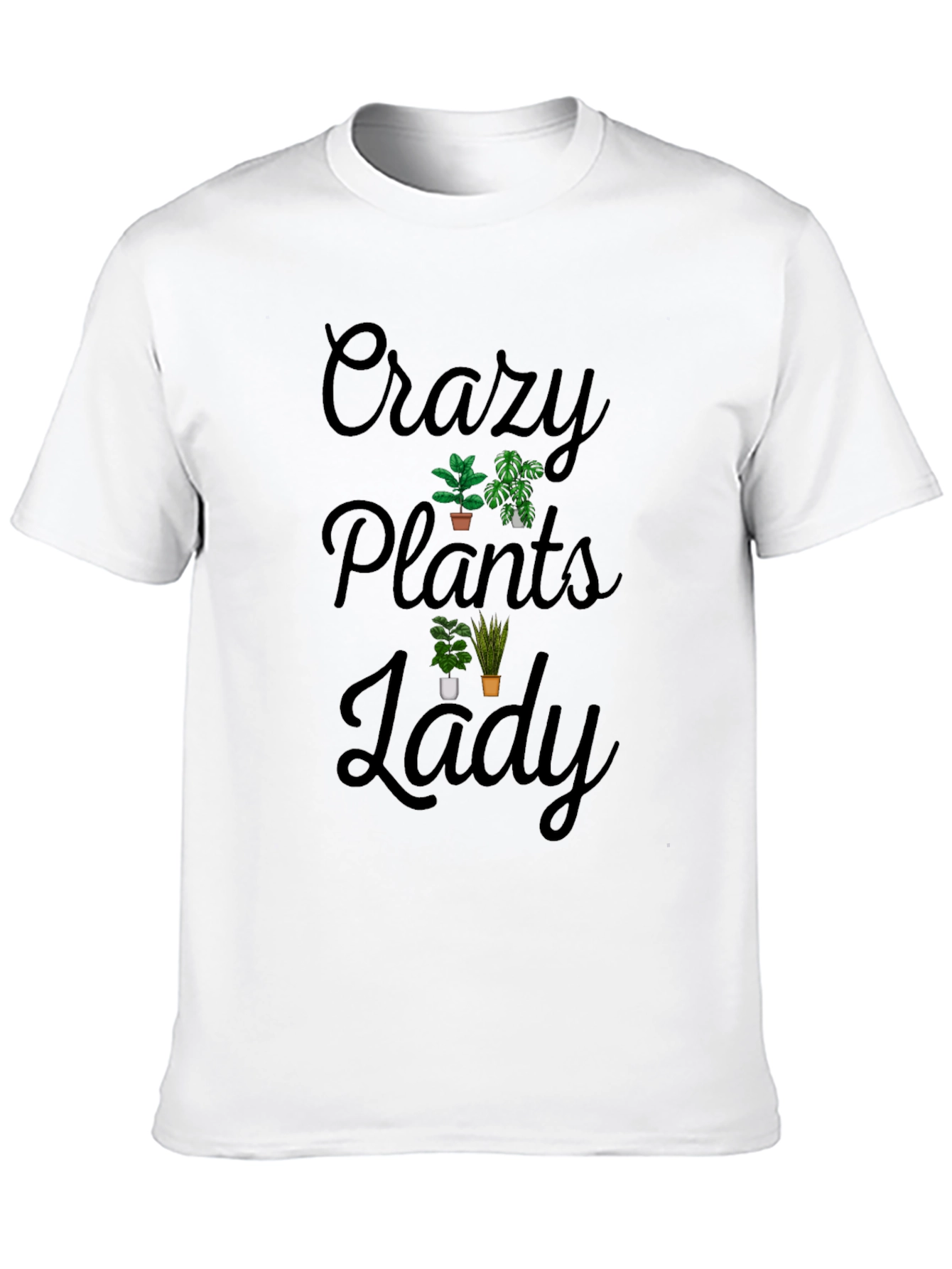 Crazy Plants Lady Graphic T-Shirt - Black