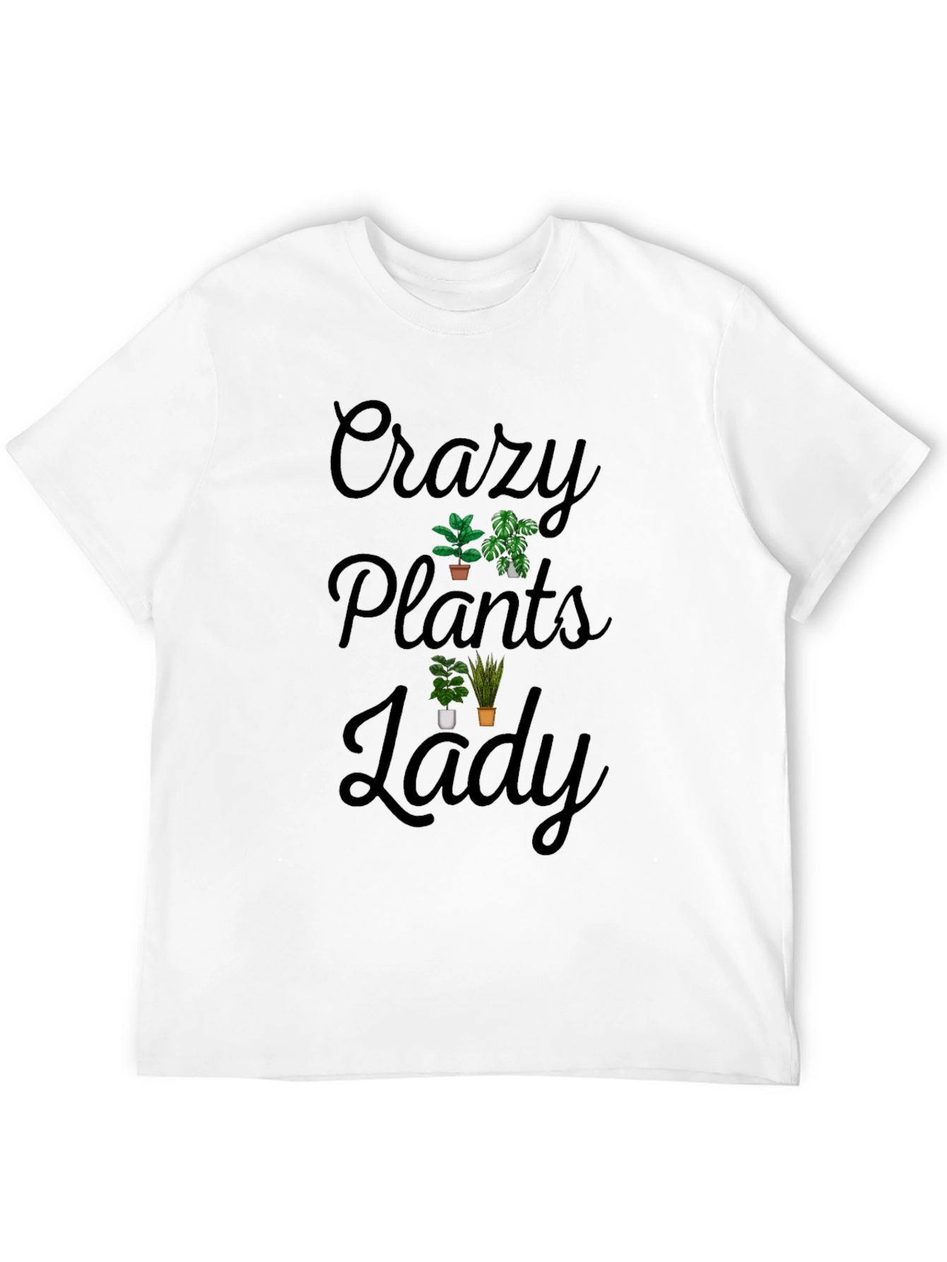 Crazy Plants Lady Graphic T-Shirt - Black